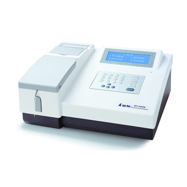 Analizador de química semiautomático Rayto RT-9200 para ALT/AST/GLU/CRE/UREA clínicos.