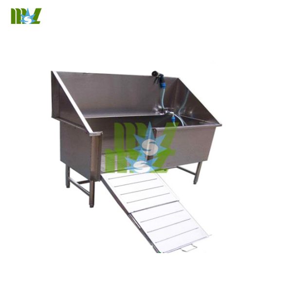 Bañera para mascotas antideslizante de acero inoxidable B.S.D.VB02