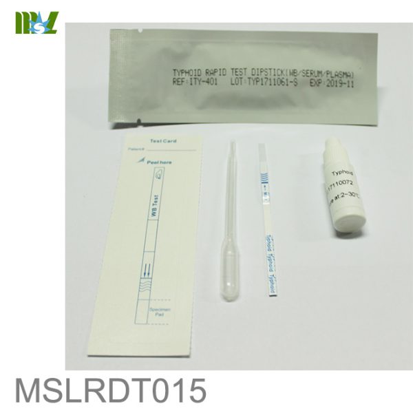 B.S.D.RDT015 Prueba rápida de tifoidea en tiras de inmersión precisa