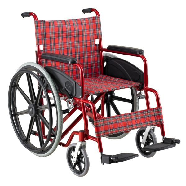 Silla de ruedas Tejido de moda Equipo de rehabilitación de aluminio Manual B.S.D.KF1425