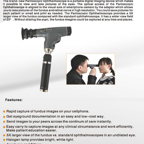 Equipo oftálmico retinoscopio indirecto oftalmoscopio digital inalámbrico recargable CJY-800