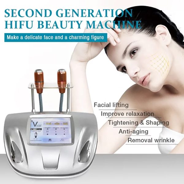 Máquina portátil de ultrasonido focalizado de alta intensidad (HIFU) para el levantamiento facial y la tensión de la piel corporal en casa.