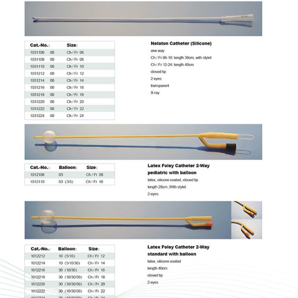 Catéter de silicona médico desechable de 3 vías personalizado de 14Fr-22Fr B.S.D.D200