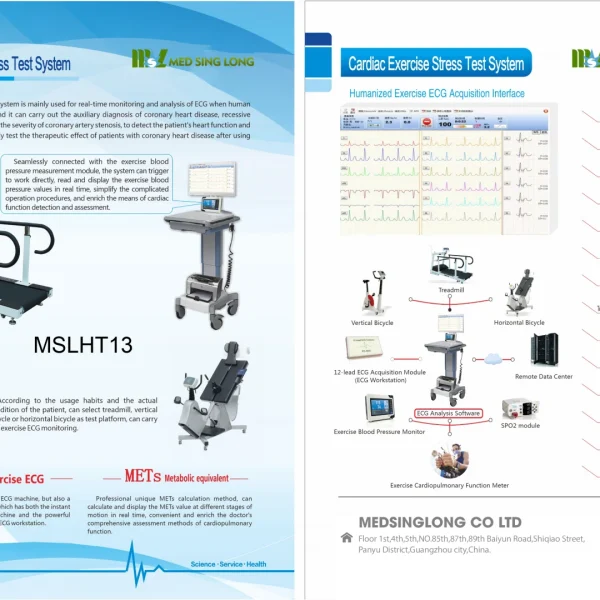 Equipo de monitoreo de ECG de ejercicio en cinta rodante médica, sistema de monitor dinámico B.S.D.HT13
