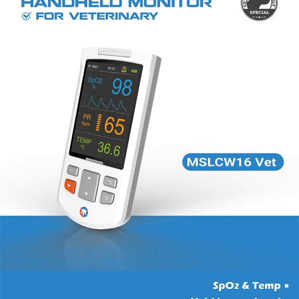 B.S.D.CW16 – Monitor veterinario portátil multiparámetro con medición de presión sanguínea, CO₂ y O₂ para uso quirúrgico en animales