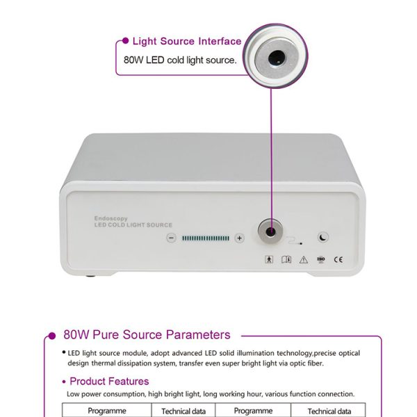 80W Puro Cistoscopio Portátil / Ent Endoscopio Portátil Fuente de Luz Médica Led B.S.D.CL11