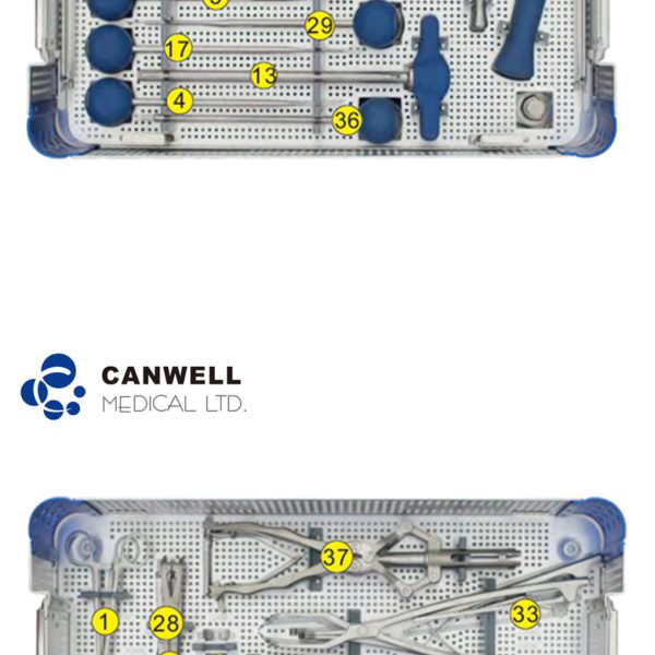 Set de instrumentos quirúrgicos espinales para el sistema de instrumentos de fijación espinal de tornillo pedicular espinal B.S.D.SN48