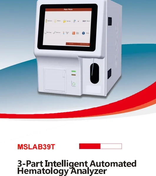 Analizador hematológico automático de 3 partes totalmente automático Equipo de prueba de sangre para uso humano B.S.D.AB39T