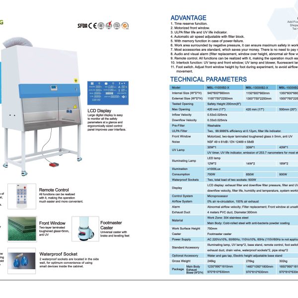 gabinete de seguridad biológica de clase II para bioquímica (B.S.D.BK14)
