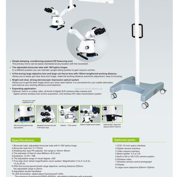 Microscopio quirúrgico dental / microscopio de otorrinolaringología dental con cámara B.S.D.06E