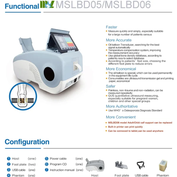 Vendiendo caliente en casa uso portátil nuevo densitómetro óseo dexa máquina de densidad ósea B.S.D.BD06