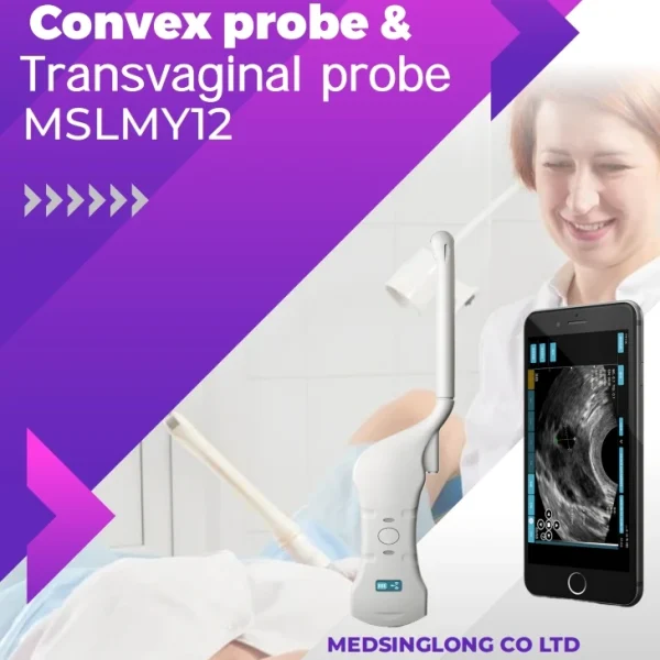 Sonda abdominal convexa y sonda transvaginal para máquina de ultrasonido ciencia médica suministros médicos B.S.D.MY12