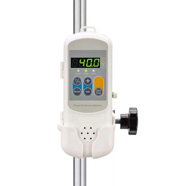 Bomba de infusión intravenosa portátil para veterinaria con pantalla LED portátil y calentador.