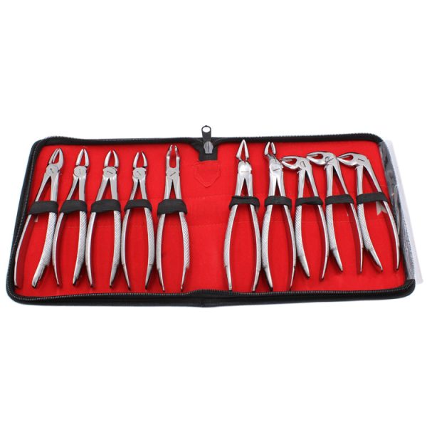 Mascota Mejor Calidad Instrumentos Dentales Adulto Fórceps para Extracción de Dientes Juego de 10 Piezas B.S.D.YM68