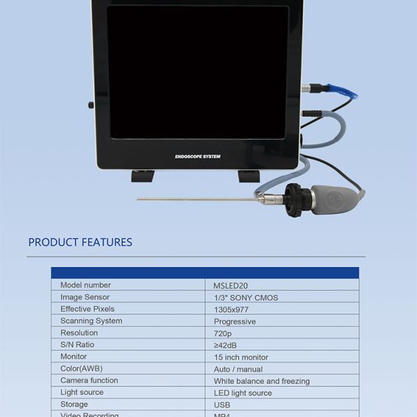 Cámara de vídeo endoscópica portátil, cámara endoscópica médica con monitor de pantalla HD