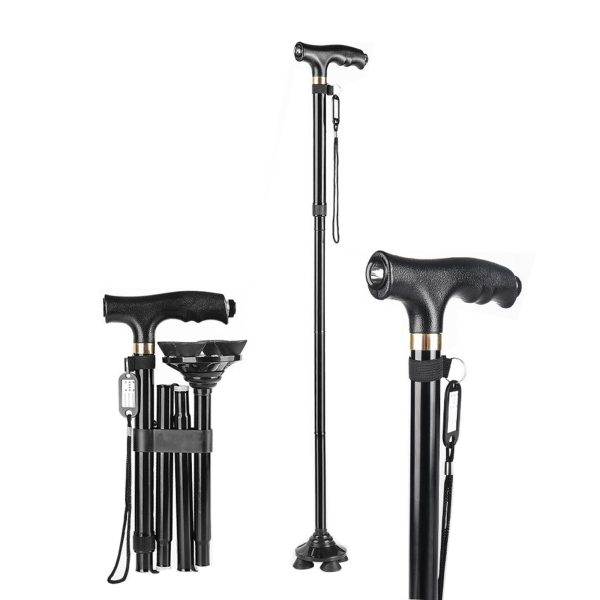 Bastón plegable de aluminio para mujeres Bastón para caminar para hombres Bastón para ancianos MSLKF379