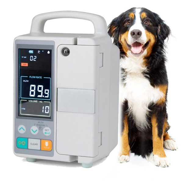 Bomba de infusión de jeringa IV eléctrica médica portátil para veterinaria