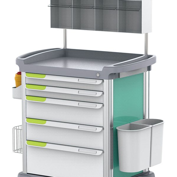 Carro de emergencia de anestesia médica de plástico ABS para medicina clínica MSLYM64.