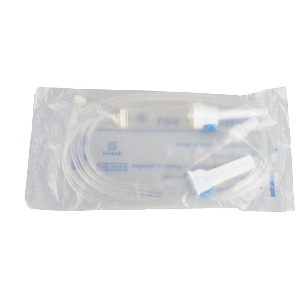 Conjunto de infusión médica Set IV con conector en Y Conjunto de infusión con lado en Y con control de flujo de precisión