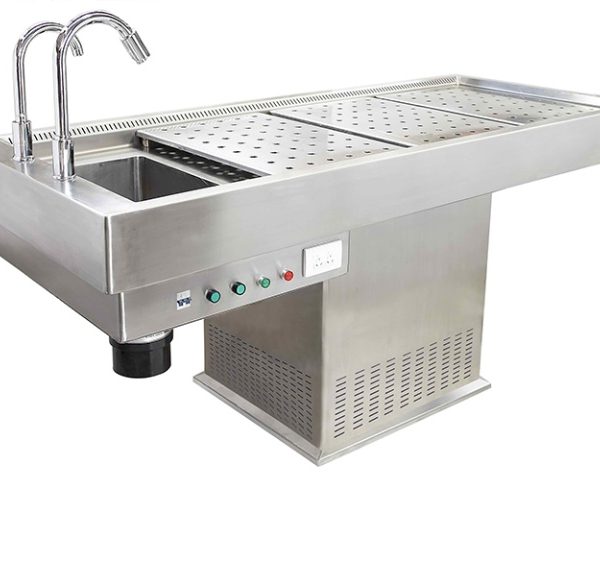 Dispositivos médicos Mesa de autopsias plegable de acero inoxidable 304 para funeraria suministros funerarios MSLMT03