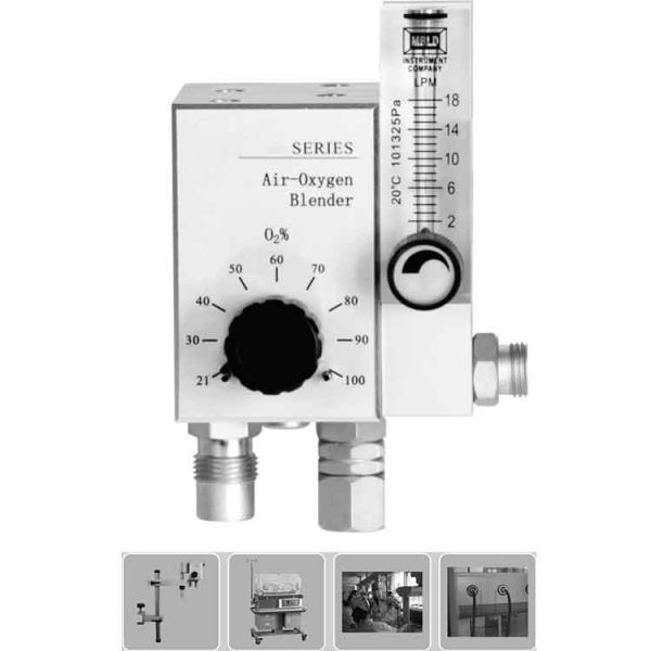 FiO2 21%-100% Mezclador de aire y oxígeno neonatal para incubadora de lactantes MSLKY01 con oxímetro.