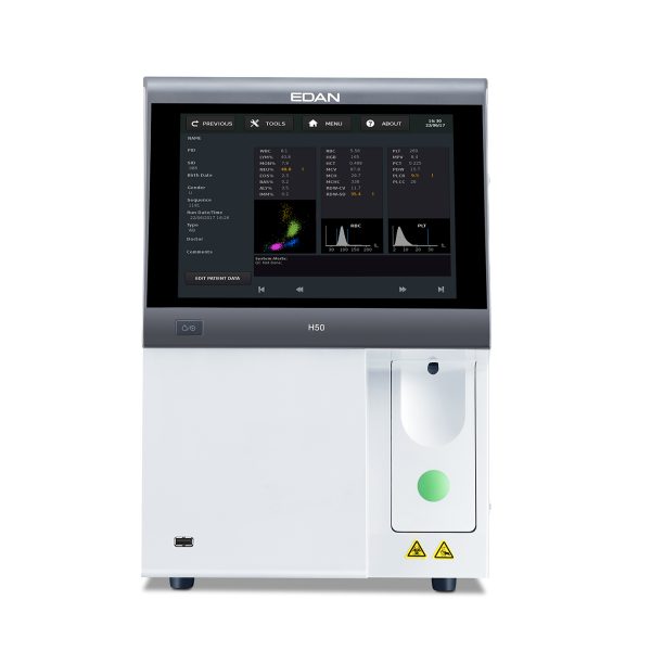 H50 Analizador hematológico de 5 partes de EDAN Pantalla táctil de 5 partes 27 parámetros hematología analizador de reactivos de apertura automática