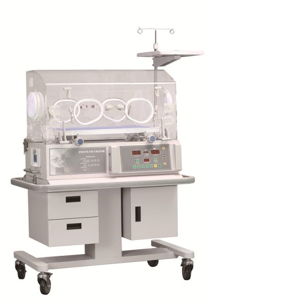 Incubadora neonatal para cuidados de bebés de venta caliente con modo de aire y alarma para uso en hospital familiar, Calentador radiante para bebés.