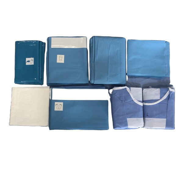 Kits quirúrgicos de cirugía general, paquete de laparotomía desechable para hospital.