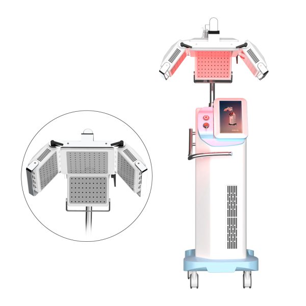 Máquina de regeneración capilar vertical para salón de belleza con lámparas láser de diodo de 660 nm y 260 piezas con modo de trabajo continuo MSLHL04