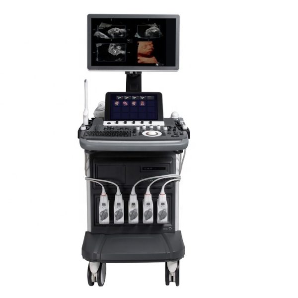 Máquina de ultrasonido Doppler AI SonoScape S50Elite en carro médico