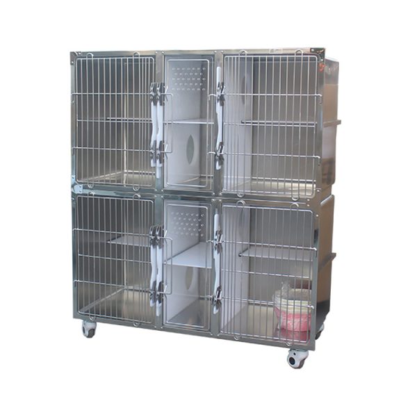 Mejor Precio Cuatro Jaulas de Gato de Acero Inoxidable de Alta Gama con Ruedas MSLCLW26