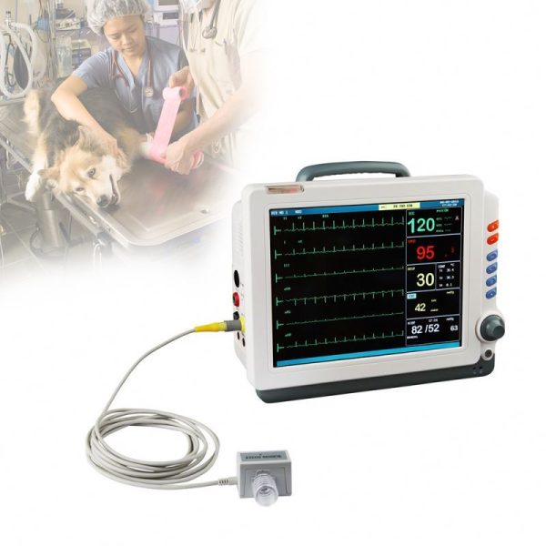 Monitor de signos vitales portátil veterinario con pantalla táctil SPO2 de saturación Monitor VET portátil para gatos, perros, caballos y mascotas MSLMP06
