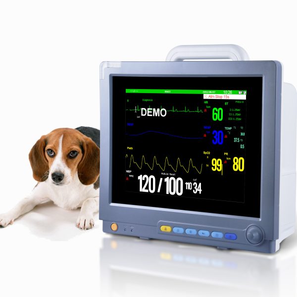 Monitor veterinario de signos vitales para animales MSLCW02 de 8.4 a 15 pulgadas de pantalla multiparamétrica para animales domésticos.