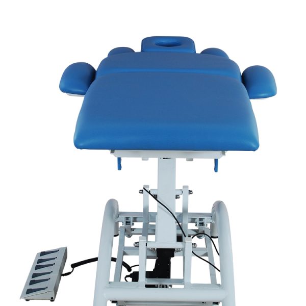 Cama de masaje ajustable eléctrica clínica de hospital plegable de moda azul para spa facial de belleza B.S.D.MB11