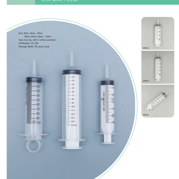 Jeringa de alimentación desechable médica Jeringa de irrigación 50/60/100/200/300 ml Dispensador enteral Jeringa Enfit B.S.D.D695