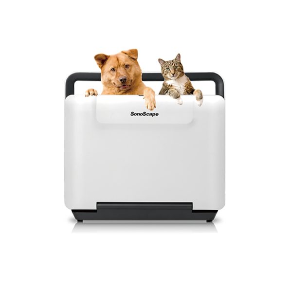 Máquina de ultrasonido portátil en blanco y negro Sonoscape, Máquina de ultrasonido veterinario portátil E1V.