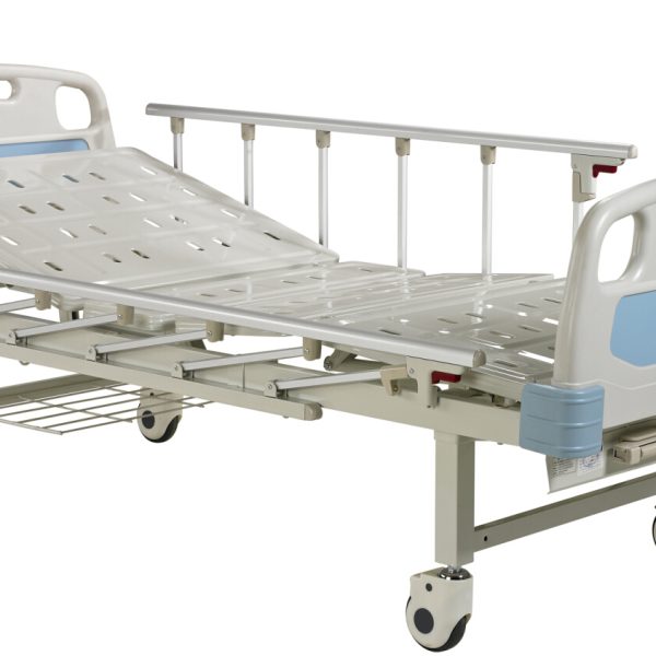 Mobiliario Hospitalario de Venta al por Mayor de China Cama de Hospital Manual de Dos Manivelas Ajustable para Cuidados de Enfermería en Cuidados Intensivos B.S.D.HB03
