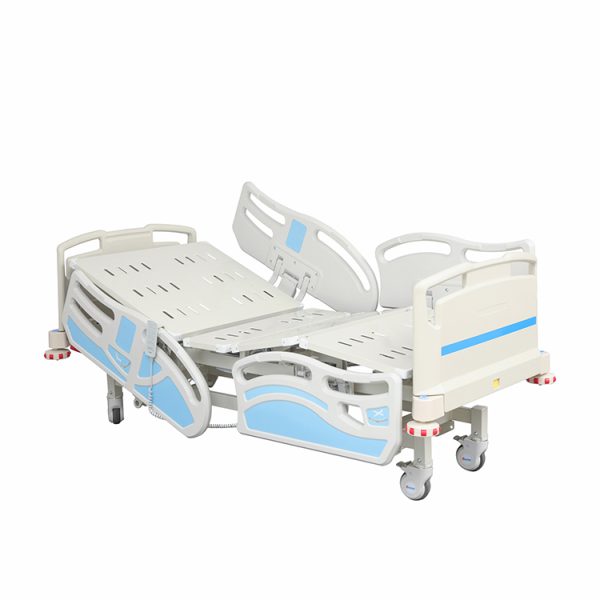 Equipo de muebles de hospital Cama plegable para pacientes Equipo médico Cama de hospital giratoria eléctrica de cinco funciones para el cuidado de la salud B.S.D.HB29