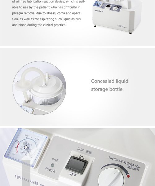 Máquina de succión portátil de pulgas médicas Yuwell Precio de succión de esputo eléctrico 7E-D