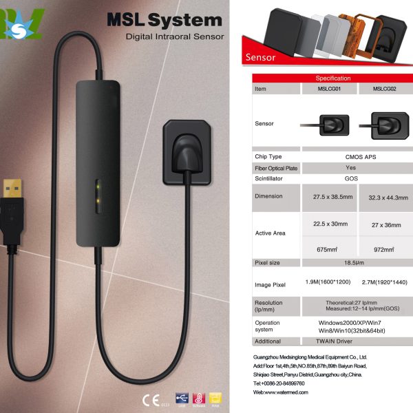 Sistema de Sensor de Rayos X Intraoral para Odontología Sensor de Rayos X Dental/Sensor de Rayos X Dental USB