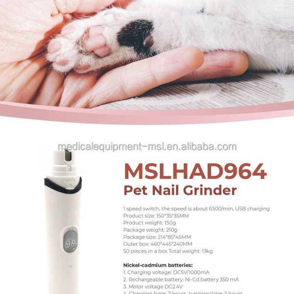 Máquina de cortar uñas para perros con luz LED, recortadora de uñas para mascotas, baja en ruido, potente, sin dolor, para el cuidado de las patas B.S.D.HAD964