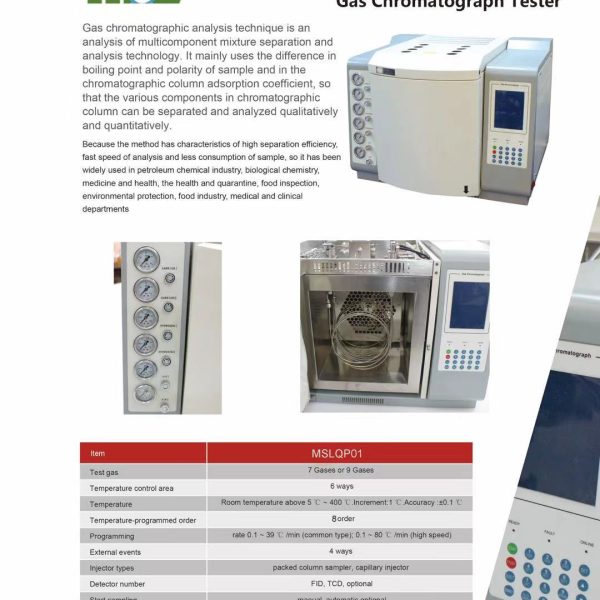 Programa de Análisis de Aceite de Transformador B.S.D.QP01 Cromatógrafo de Gases (cromatografía de gases)