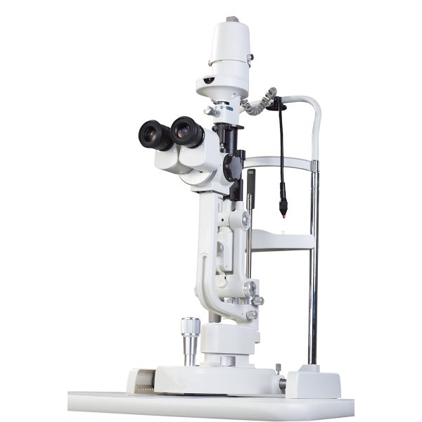 Probador de ojos Examen de oftalmoscopio indirecto Equipo oftálmico de lámpara de hendidura digital con cámara de 5 pasos B.S.D.SL29