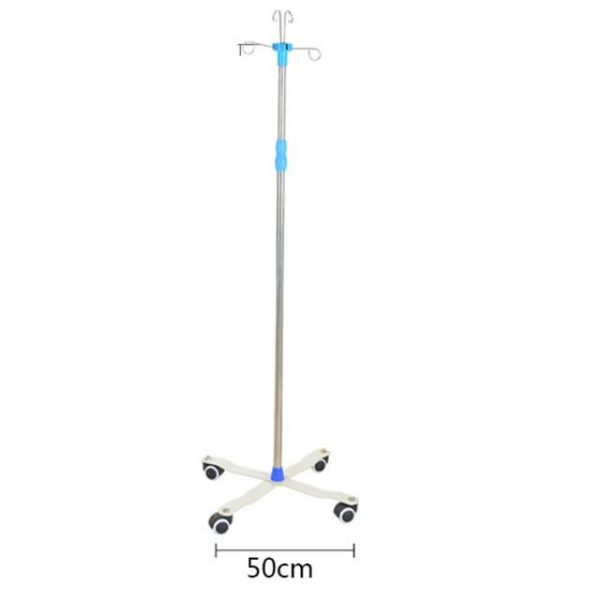 Pole de suero de acero inoxidable portátil Muebles de hospital Soporte de infusión médica Ajustable en altura Soporte de goteo IV MSLAT4