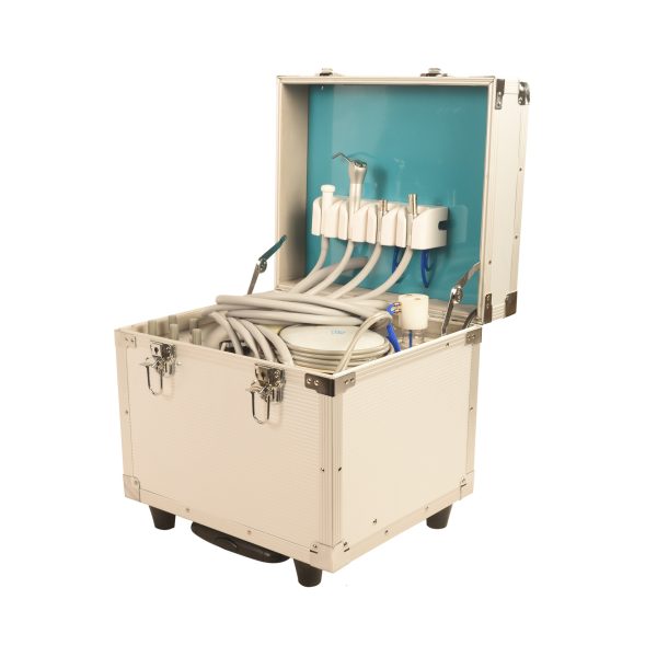 Precio de fábrica turbina dental de 2 agujeros unidad dental portátil MSLDU24 con estuche de transporte para silla dental portátil