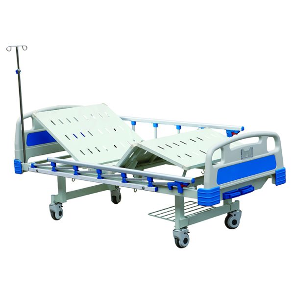 Proveedor barato Muebles médicos ABS Cama de hospital manual de dos funciones plegable con manivela de mano para cuidados de enfermería MSLHB42 en Pakistán