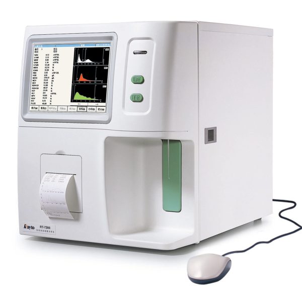 Rayto RT-7300 Máquina de hematología automática para análisis de sangre de 3 partes para veterinaria.