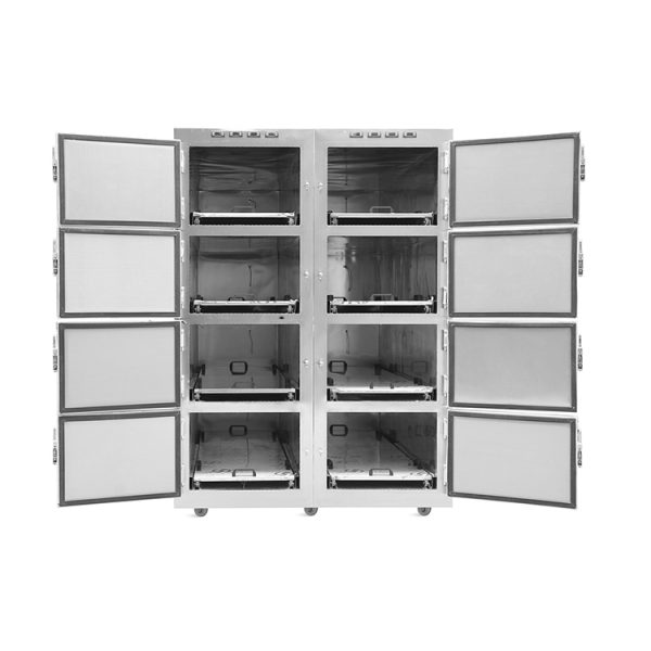 Refrigerador mortuorio de acero inoxidable de 8 puertas para 8 cuerpos / congelador mortuorio para almacenamiento de cadáveres MSLBZ09