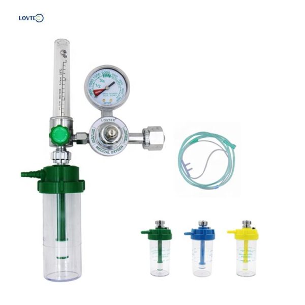 Regulador de oxígeno médico inhalador de oxígeno médico con botella humidificadora para cilindro ISO MSLG109