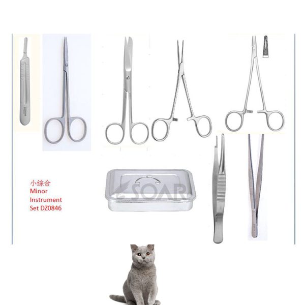 Set de instrumentos para cirugía menor. Kit de entrenamiento para cirugía veterinaria MSLSV03.